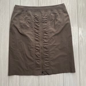 Basler Black Label Women's Tan Khaki Vintage Ruched Straight Skirt Size US 20